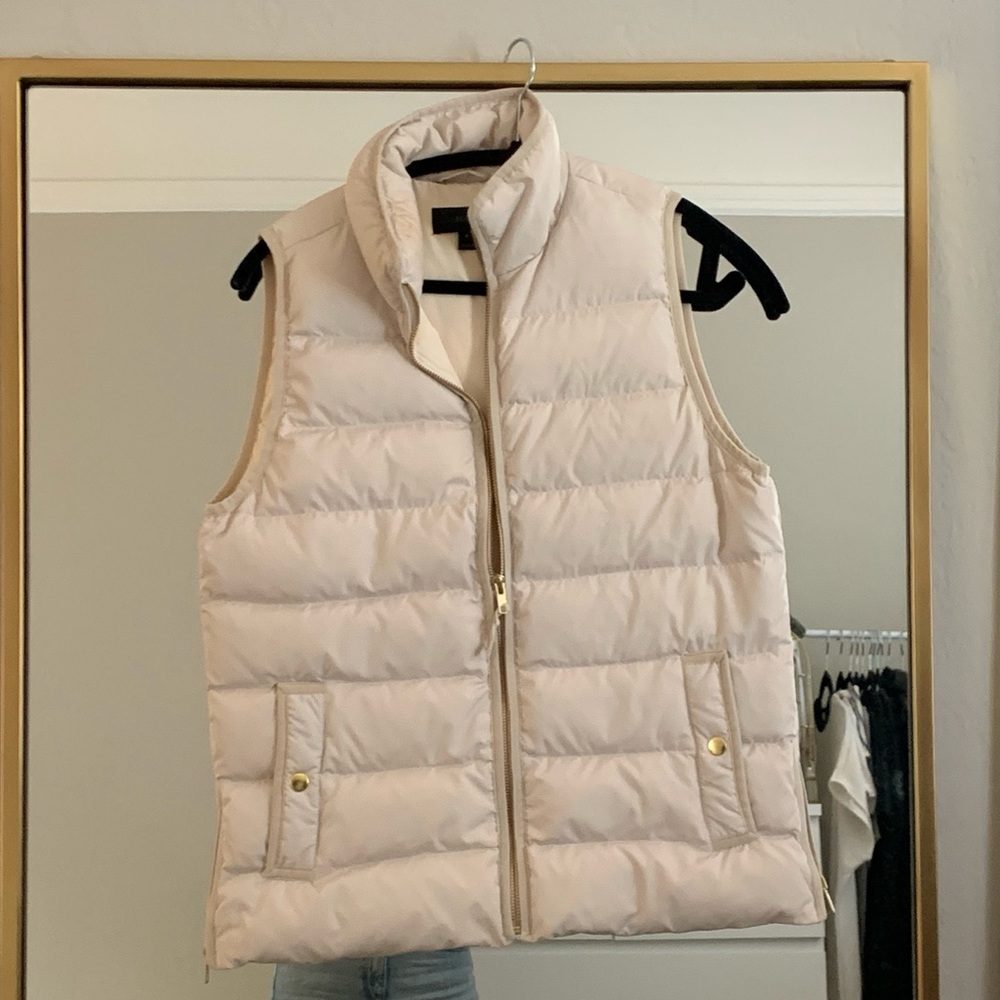 J. Crew Off-White Puffer Vest